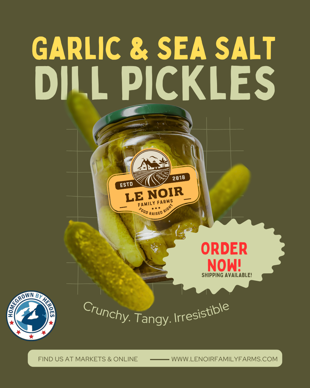 Garlic & Sea Salt Dill Pickles — 16 oz Jar